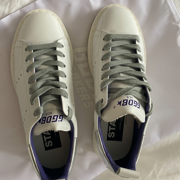GOLDEN GOOSE STARTER SNEAKERS IN WHITE AND SILVER - Picture 2 of 6
